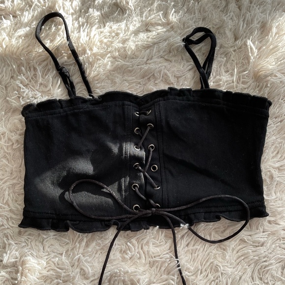 Black bustier crop top - Picture 2 of 4